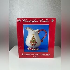 Vintage Christopher Radko Letters to Santa pitcher 8.25” Christmas Tree